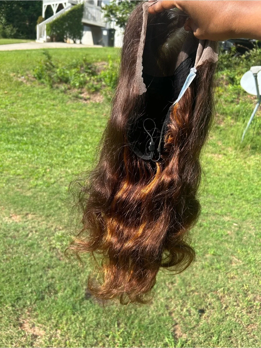 13x6 Highlight Ombre Body Wave Wig 20 Inch Dark Brown #2P430